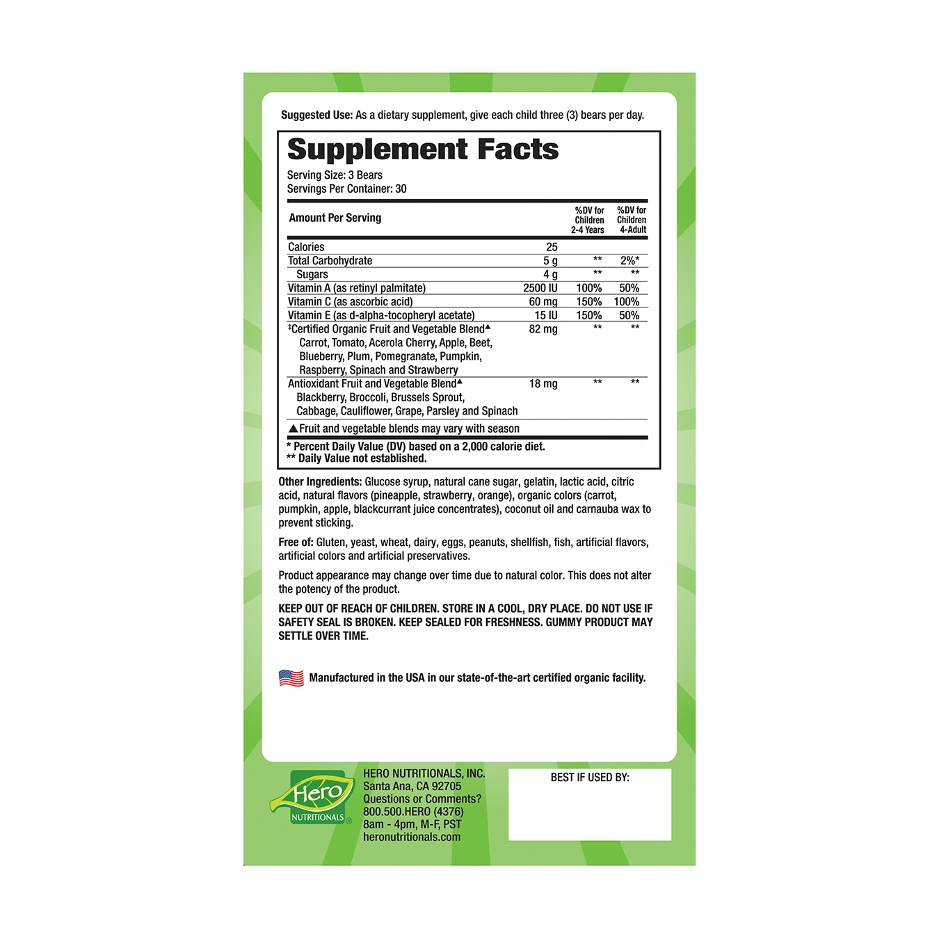 Yummi Bears- SuperFoods Fruits + Veggies