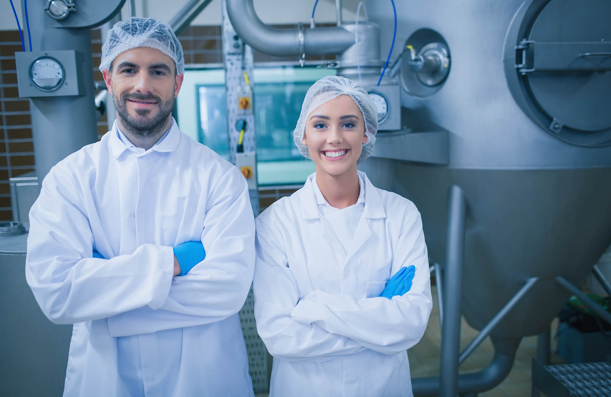 two factory workers