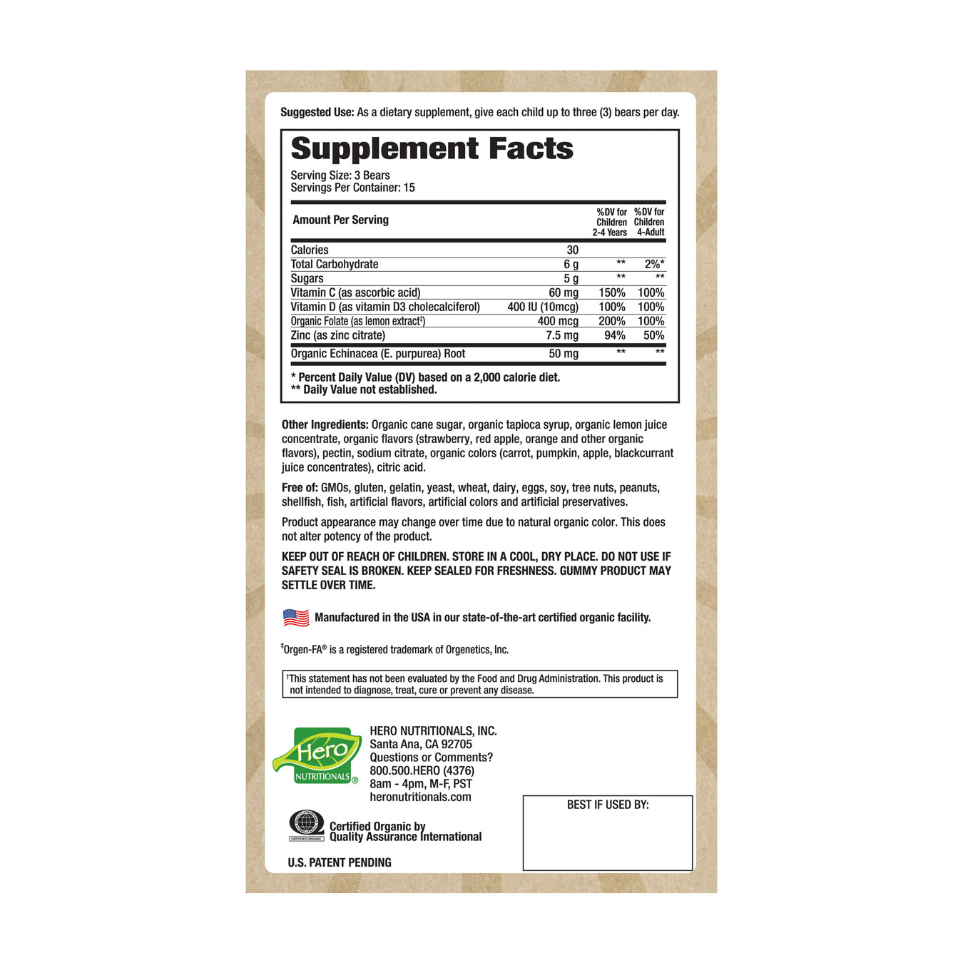 Yummi Bears- Organics Immunity Health